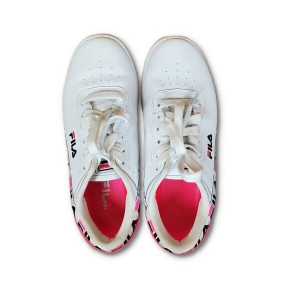 ❤️Fila Original Fitness Tape Retro White And Pink Shoe Sneakers - Picture 7 of 8